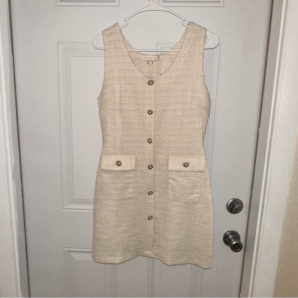 Chanel LIKE Beige Tweed Button-Down Dress